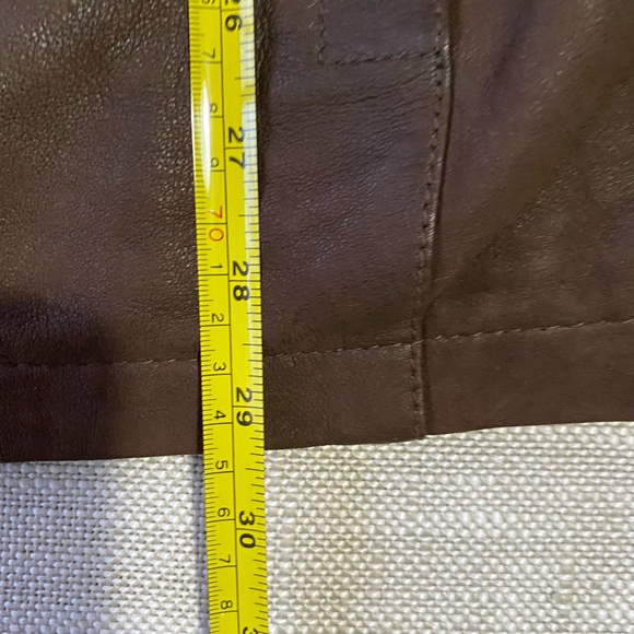 Mens Columbia Brown Soft Leather Zip Up Mock Neck Cotton Lined Casual Coat. Sz-L - Picture 10 of 16